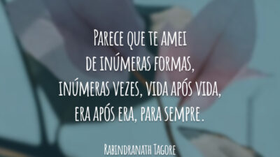Parece que te amei de inúmeras formas, inúmeras vezes, vida após vida, era após era, para sempre.