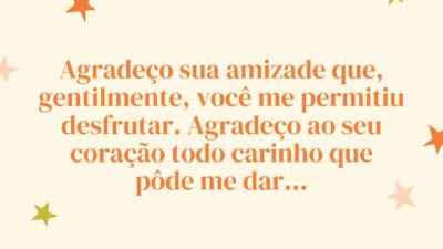 Obrigado pela sua amizade