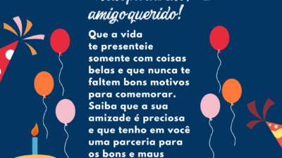 Meus parabéns, amigo querido