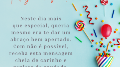 Mensagem cheia de carinho e saudade