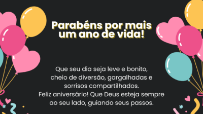 Parabéns por mais um ano de vida