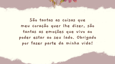 Obrigado por me fazer feliz