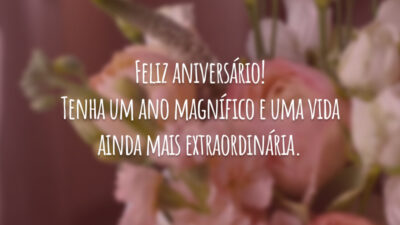 Feliz aniversário! Tenha um ano magnífico e uma vida ainda mais extraordinária.