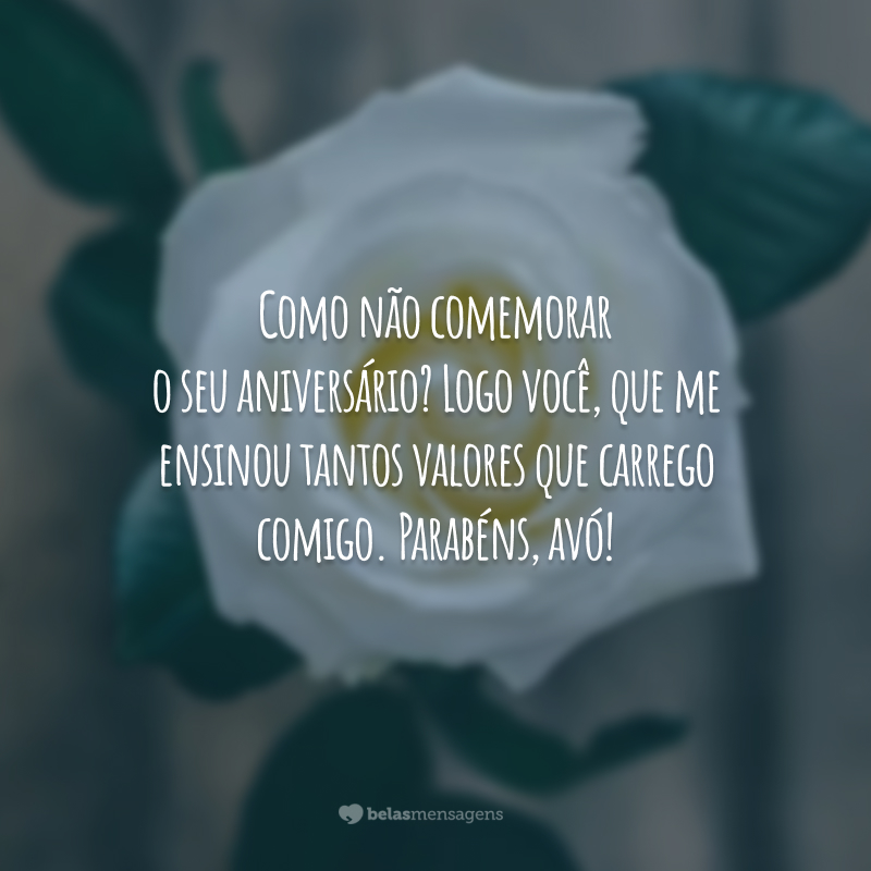 Como não comemorar o seu aniversário? Logo você, que me ensinou tantos valores que carrego comigo. Parabéns, avó!