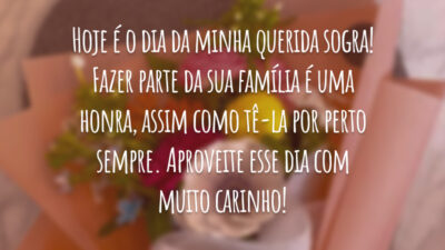 Hoje é o dia da minha querida sogra! Fazer parte da sua família é uma honra, assim como tê-la por perto sempre. Aproveite esse dia com muito carinho!