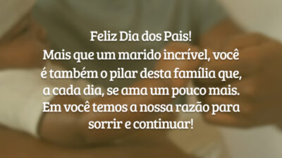 Meu amor, nossa preciosa família não seria  a mesma sem você ao nosso lado, alegrando nossa casa. Um marido e pai amoroso como você não se encontra em qualquer lugar. Privilégio o nosso! Feliz Dia dos Pais.