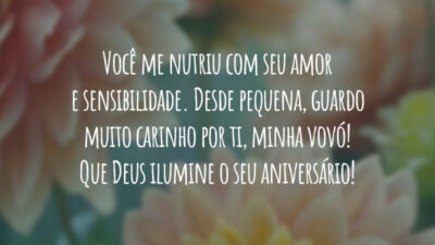 Você me nutriu com seu amor e sensibilidade. Desde pequena, guardo muito carinho por ti, minha vovó! Que Deus ilumine o seu aniversário!