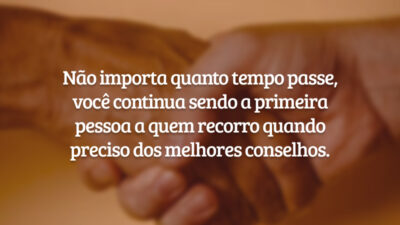 Não importa quanto tempo passe, você continua sendo a primeira pessoa a quem recorro quando preciso dos melhores conselhos. Tenha um grande e feliz Dia dos Pais, meu herói. Que sua sabedoria continue me guiando.