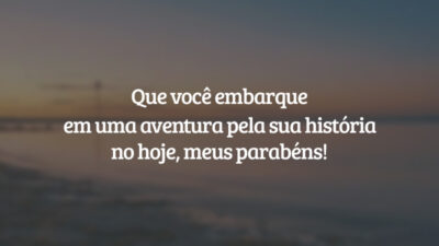É difícil processar a passagem do tempo. Em um simples estalo passamos da fase jovem à adulta. O que nos resta desses períodos são as memórias e aprendizados. Que você embarque em uma aventura pela sua história no hoje, meus parabéns!