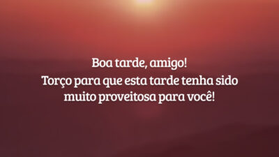 Boa tarde, amigo! Torço para que esta tarde tenha sido muito proveitosa para você!