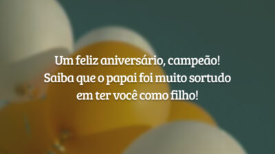 Um feliz aniversário, campeão! Saiba que o papai foi muito sortudo em ter você como filho!