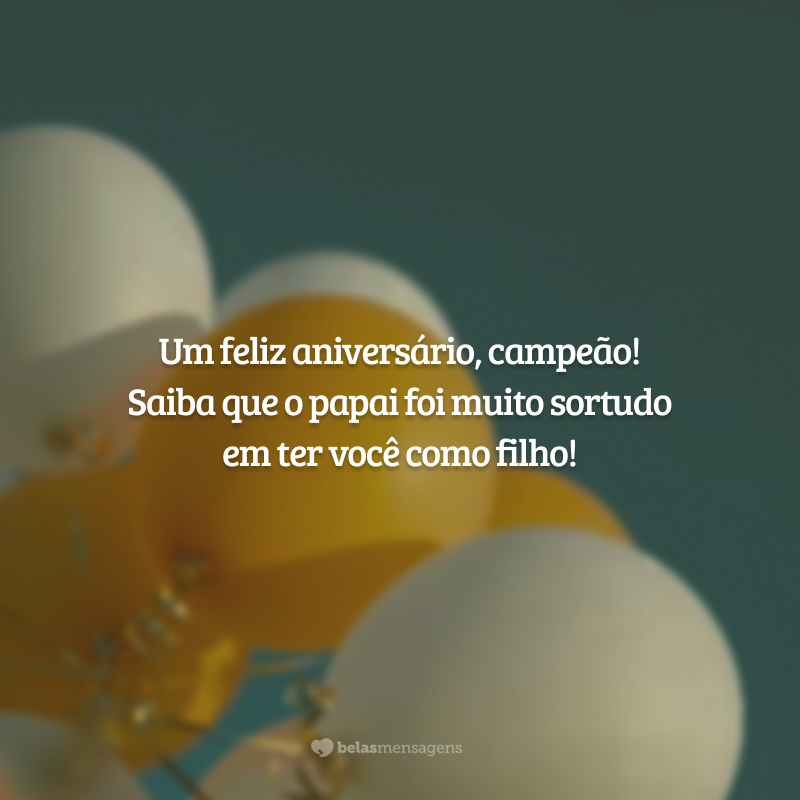 Um feliz aniversário, campeão! Saiba que o papai foi muito sortudo em ter você como filho!