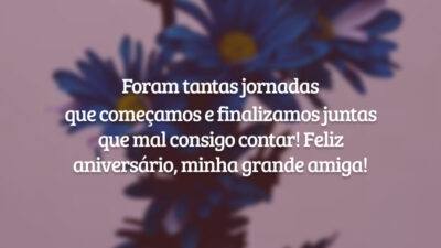 Foram tantas jornadas que começamos e finalizamos juntas que mal consigo contar! Feliz aniversário, minha grande amiga!