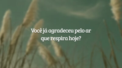 Você já agradeceu pelo ar que respira hoje?