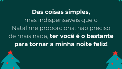 É Natal, não preciso de mais nada…