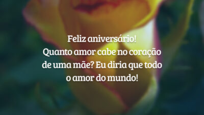 Feliz aniversário! Quanto amor cabe no coração de uma mãe? Eu diria que todo o amor do mundo!