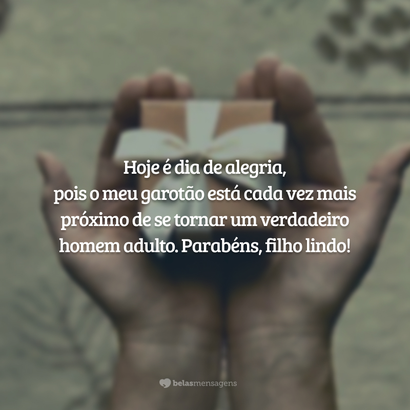 Hoje é dia de alegria, pois o meu garotão está cada vez mais próximo de se tornar um verdadeiro homem adulto. Parabéns, filho lindo!