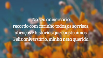 No seu aniversário, recordo com carinho todos os sorrisos, abraços e histórias que construímos. Feliz aniversário, minha neta querida!
