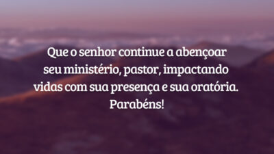 Que o senhor continue a abençoar seu ministério, pastor, impactando vidas com sua presença e sua oratória. Parabéns!