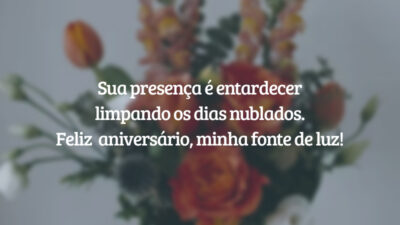 Sua presença é entardecer limpando os dias nublados. Feliz aniversário, minha fonte de luz!