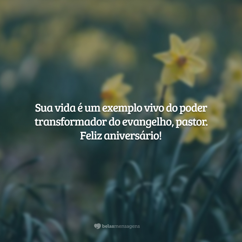 Sua vida é um exemplo vivo do poder transformador do evangelho, pastor. Feliz aniversário!