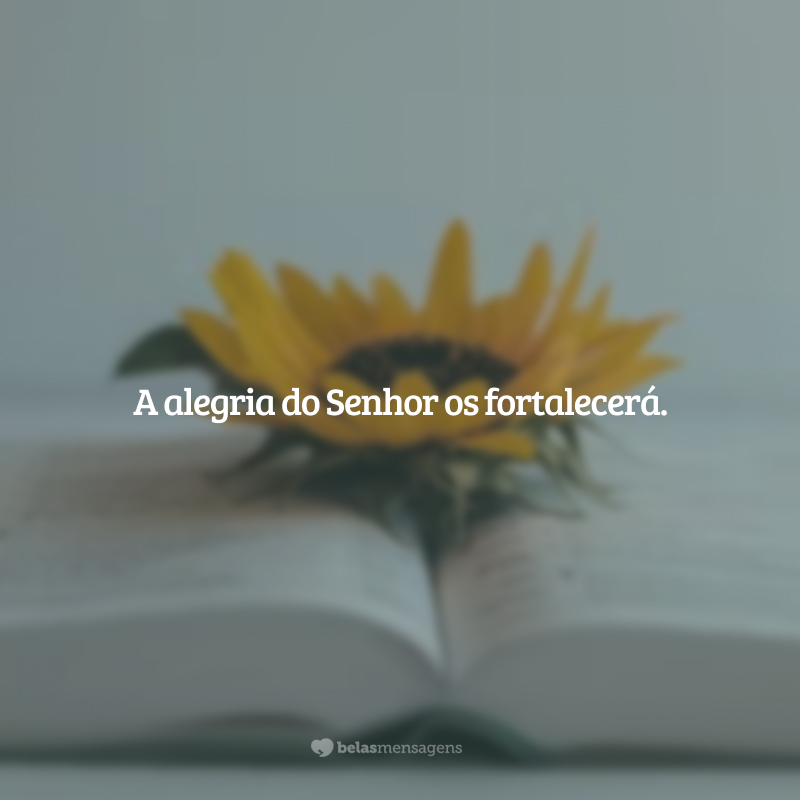 A alegria do Senhor os fortalecerá.