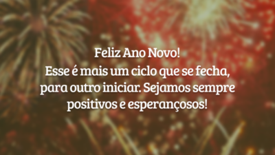 Feliz Ano Novo! Esse é mais um ciclo que se fecha, para&hellip;